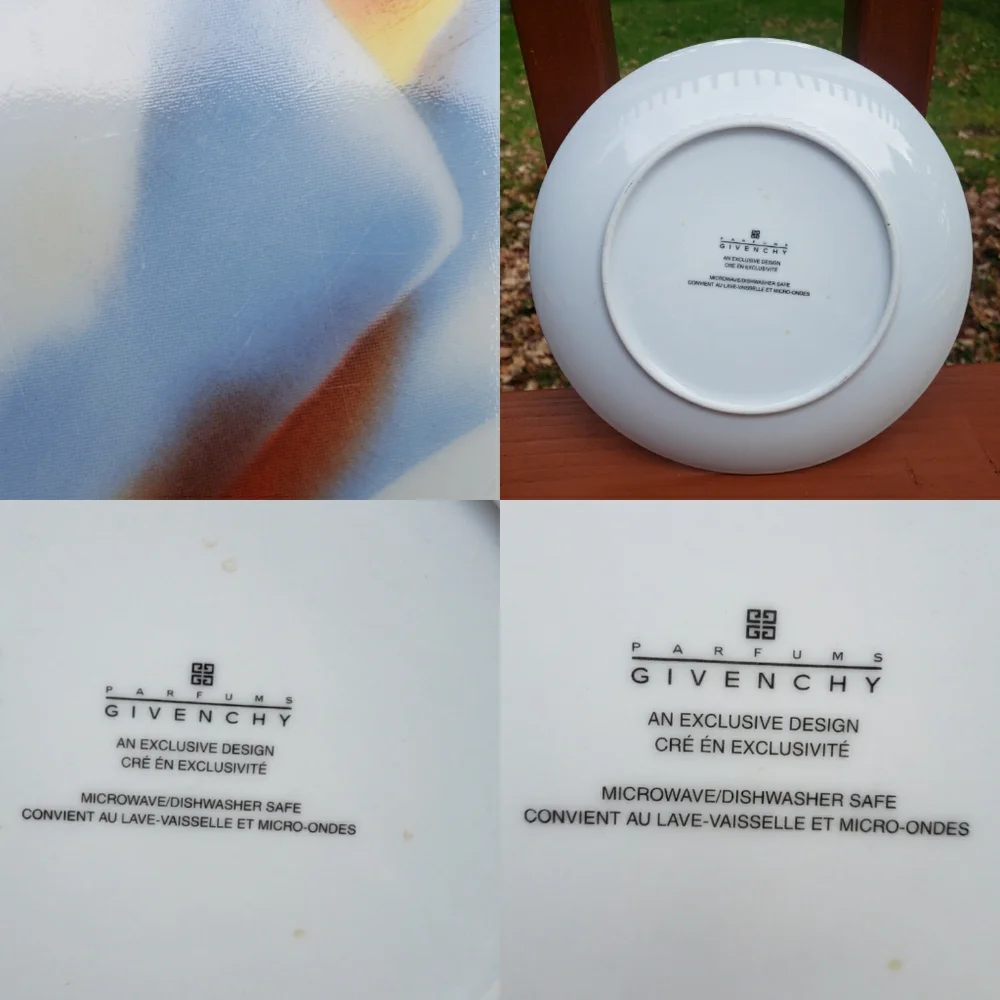 2003 (4) Givenchy Les Fleurs de Parfums Givenchy Porcelain Flower Plates- 8.25
